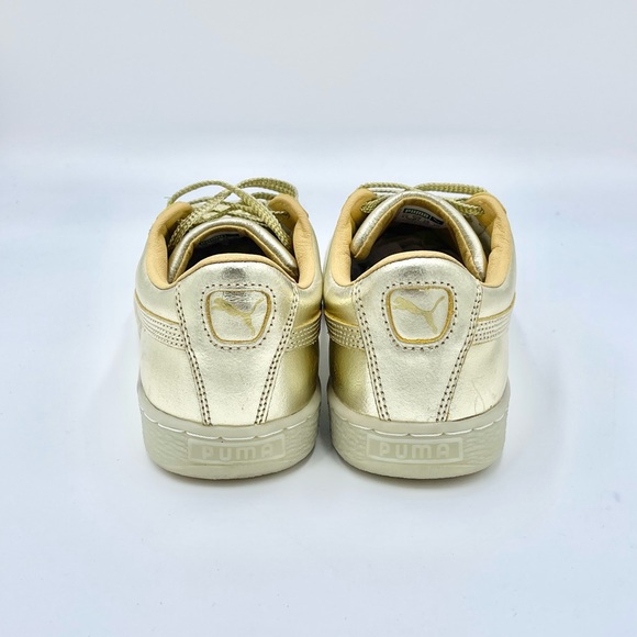 Puma Suede ‘50th Anniversary’ Gold Leather Sneakers 367297 Kids Juniors Sz 6.5c - Picture 6 of 14